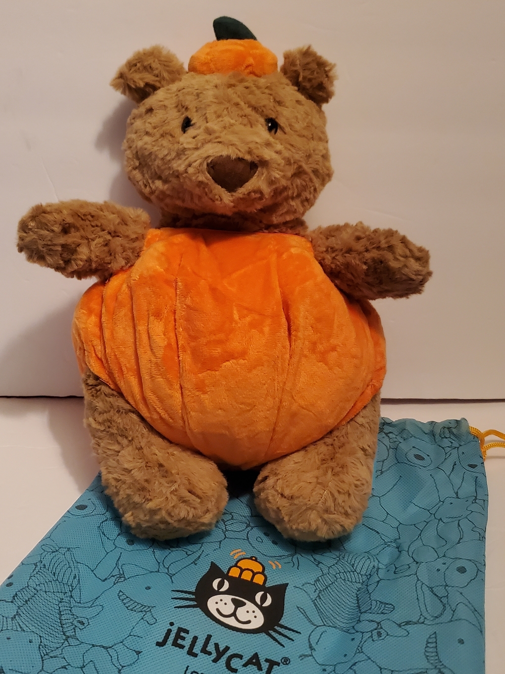 Jellycat Amuseables Bartholomew Pumpkin Bear Retired Plush Medium 2023